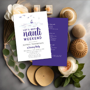 Invitación Obtén Nauti Nautical Boat Fiesta 30 cumpleaños