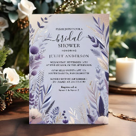 Invitación Obtén Pluma Caída Verano Lavanda Sage Bridal Ducha