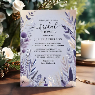 Invitación Obtén Pluma Caída Verano Lavanda Sage Bridal Ducha