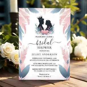 Invitación Obtén una ducha de novia rosa Regal Glam Rubor