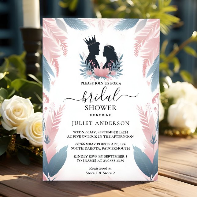 Invitación Obtén una ducha de novia rosa Regal Glam Rubor (Subido por el creador)