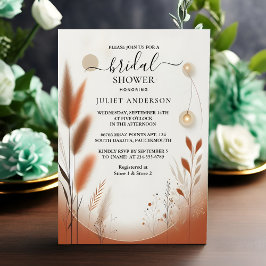 Invitación Obtén una ducha de novia rústica Boho Otumn Ombre