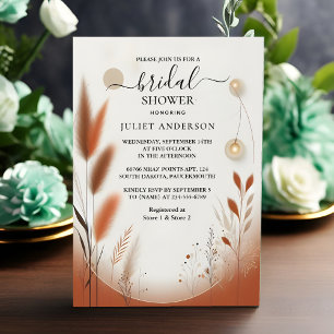 Invitación Obtén una ducha de novia rústica Boho Otumn Ombre 
