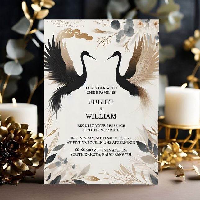 Invitación Obtener Boda de la grúa de cielo azul de Feather R (Subido por el creador)