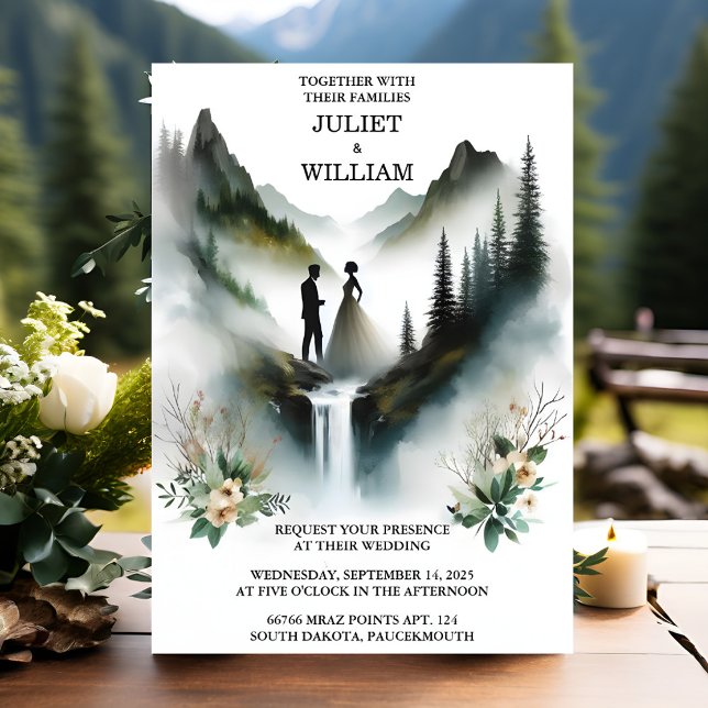 Invitación Obtener el Boda de montaña húmeda de nubes de lluv (Subido por el creador)