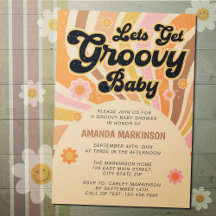 Obtengamos Groovy Retro Baby Shower