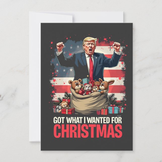Invitación Obtuve lo que quería para los Navidades Trump Sant (Anverso)