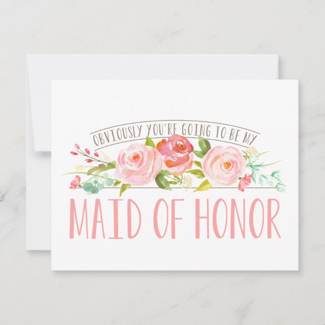 Invitación Obviamente mi empleada del Jardín del Rosa de Hono (Anverso)