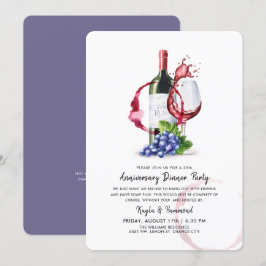 Invitación Ocasión de vino y cena Celebración de aniversario