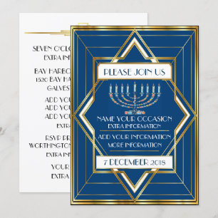 Invitación Ocasión judía de Hanukkah