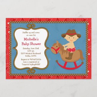 Invitación occidental de Baby Shower