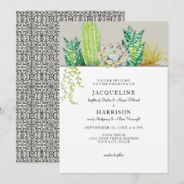 Invitación occidental de la boda del jardín del