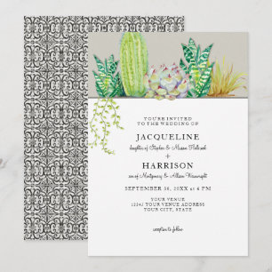 Invitación occidental de la boda del jardín del