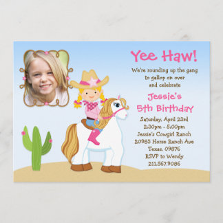 Invitación occidental de la fiesta de cumpleaños