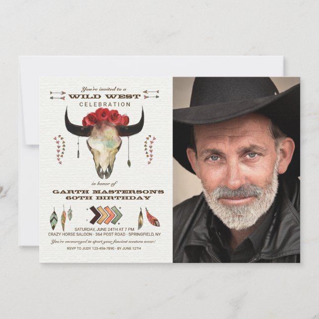 Invitación occidental de la foto de los elementos (Anverso)