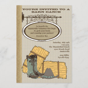 Invitación occidental del granero