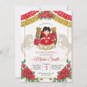 Invitación Occidental Quinceañera Charra Mexicana 