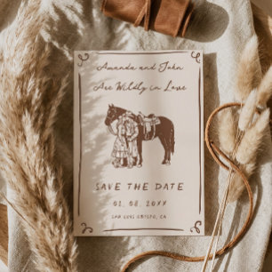 Invitación Occidental Salvajemente Enamorado Cowboy Rústico R