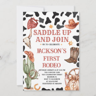Invitación Occidente Cowboy 1ᵉʳ fiesta de cumpleaños de Rodeo