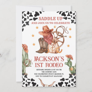 Invitación Occidente Cowboy 1ᵉʳ fiesta de cumpleaños de Rodeo