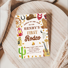 Invitación Occidente Cowboy 1ᵉʳ fiesta de cumpleaños de Rodeo
