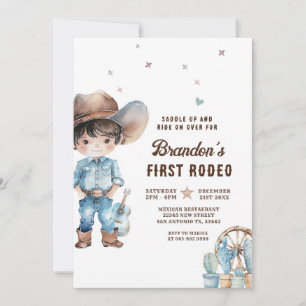 Invitación Occidente Cowboy Primera fiesta de cumpleaños de R