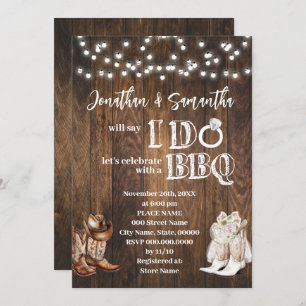 Invitación Occidente hago BBQ Country Couples Shower