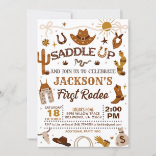 Invitación Occidente Mi primer cumpleaños de rodeo