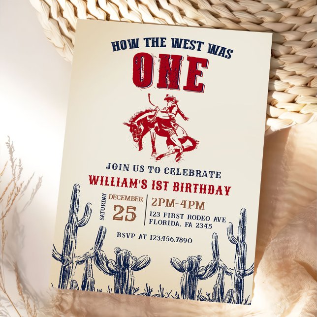 Invitación Occidente Retro Cómo Occidente Era Un Primer Cumpl (Subido por el creador)