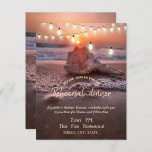 Invitación Ocean Beach, Light Seashell Test Dinner