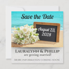 Invitación Ocean Beach salva al Boda de fechas