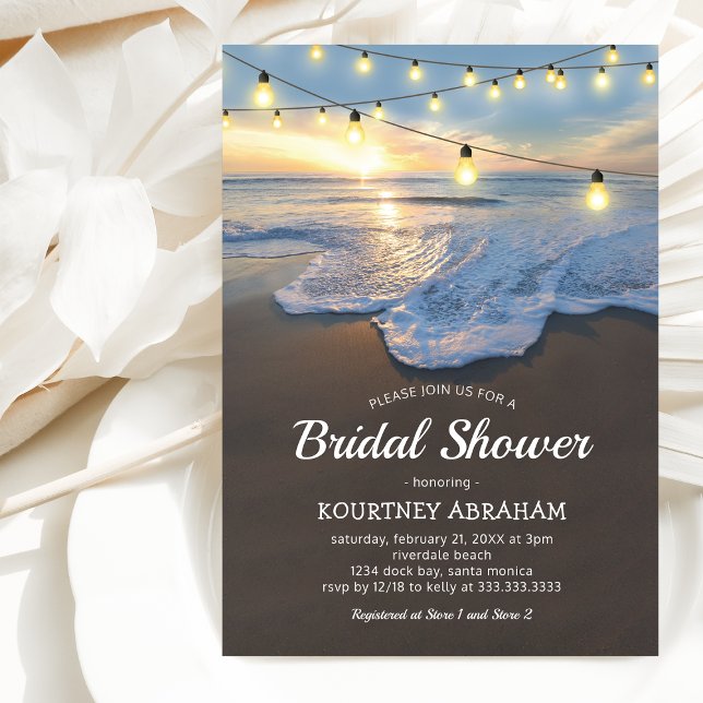 Invitación Ocean Beach Seaside Lights Brights British Shower (Subido por el creador)