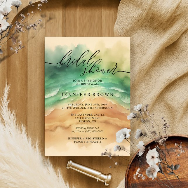 Invitación Ocean Beach Signature Summer Watercolor (Subido por el creador)