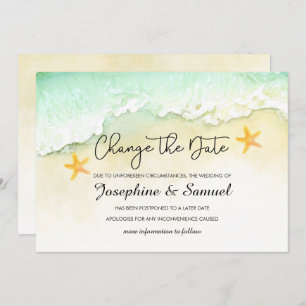 Invitación Ocean Beach Tropical Summer Cambia La Fecha