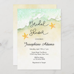 Invitación Ocean Beach Tropical Watercolour Bridal Shower