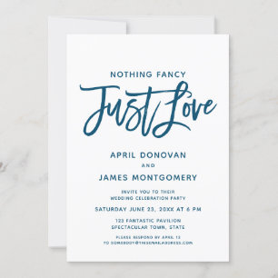 Invitación Ocean Blue Nothing Fancy Just Love Brush
