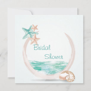 Invitación Ocean Breeze Beach Wedding Bridal Shower