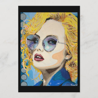 Invitación ‘ocean eyes’ Painting on a Small-Scale Print 