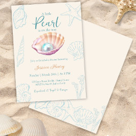 Invitación Ocean Little Pearl en el camino a Baby Shower