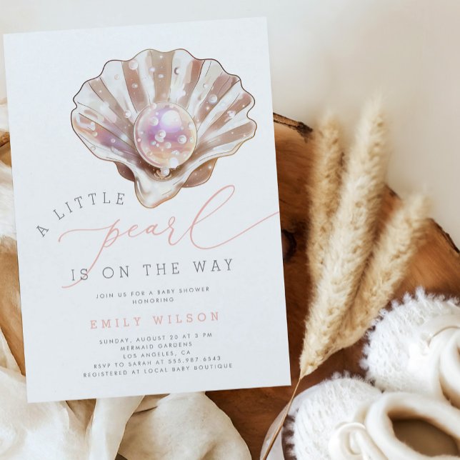 Invitación Ocean Little Pearl Under Sea Baby Shower (Subido por el creador)