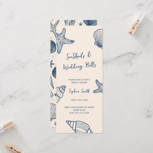 Invitación Ocean Seashells and Wedding Bells nupcial 