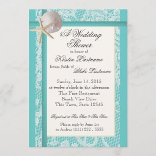 Invitación Ocean Theme Aqua Wedding Shower