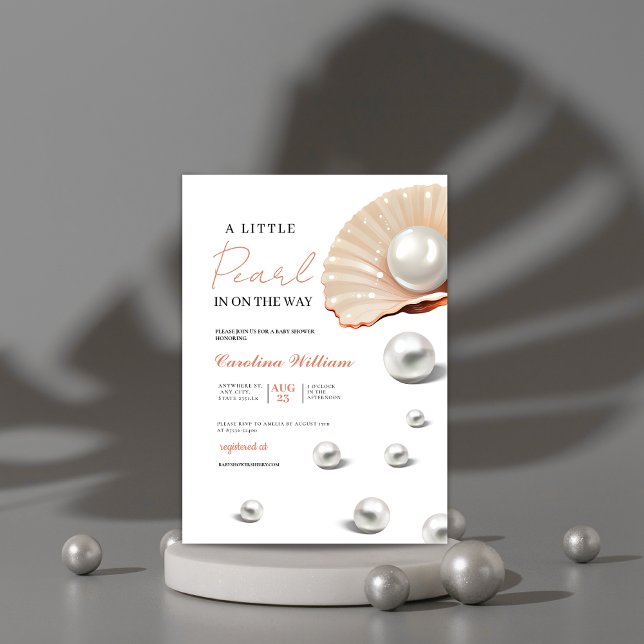 Invitación Océan una pequeña perla bajo la ducha de bebé. (Subido por el creador)