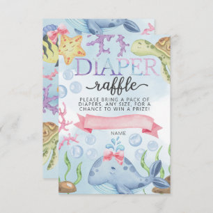 Invitación Ocean Under the Sea Diaper Raffle Card Insertar Ch