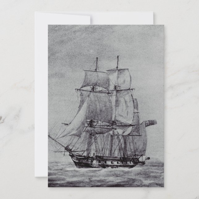 Invitación Oceanic Trek Graphic Ships Fine Art (Anverso)