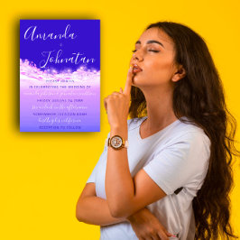 Invitación Océano azul boda morado océano azul océano blanco