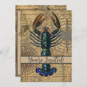 Invitación Océano de mariscos de langosta