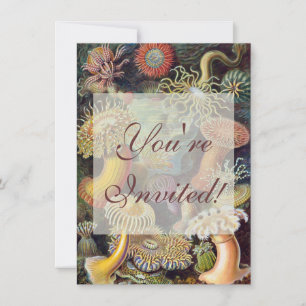 Invitación Océano marino Anemone Científico