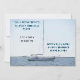 Invitación Océano marino blanco 50 cumpleaños en barco