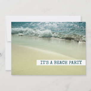 Invitación Océano, playa de arena suave orilla olas suaves
